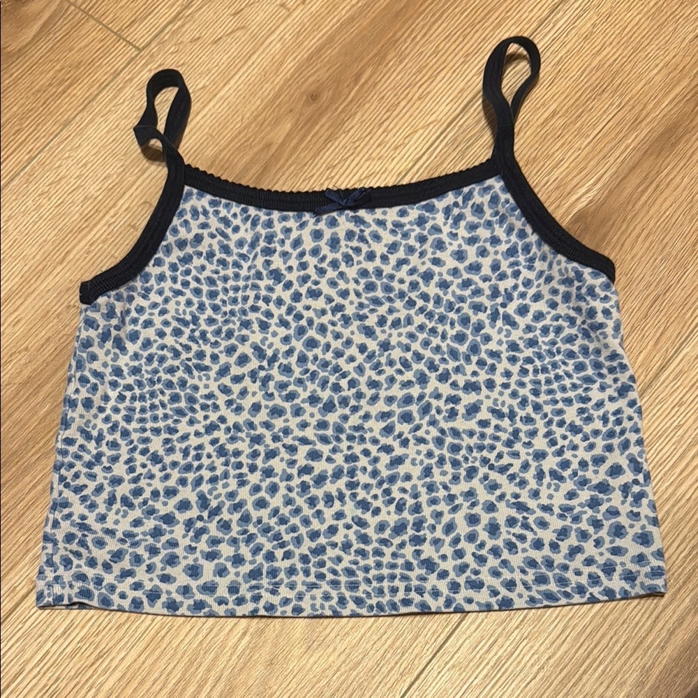 Brandy Melville Blue Leopard Print John Galt Women's Top - Picture 3 of 5